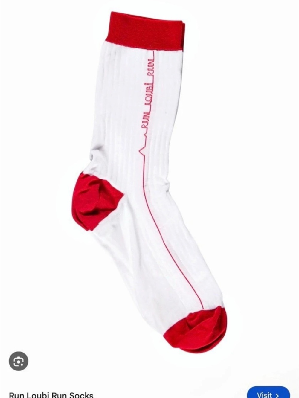 Christian Louboutin Run Loubi Run Socks White & Red